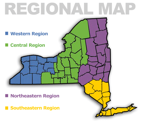 graphic shows EdTOA regional representation with links to each region's listing of members