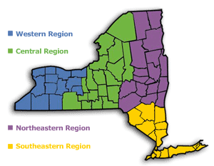 graphic with links to regions